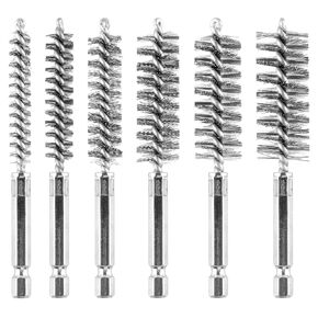 24 pcs Bore Brush for drill, Stainless Steel Wire Cleaning Brush Set, Abrasive Wire Bore Brush Set with 1/4 Inch Hex Shankfor Rust, Cleaning Tubes (8/10/12/15/17/19MM)