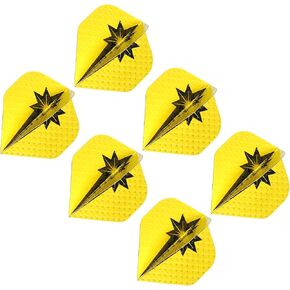 PATIKIL Slim Dart Flights, 6 Pack Aluminum Foil Unique Design Dart Accessories for Steel Tip Dart and Soft Tip Darts, Black Yellow