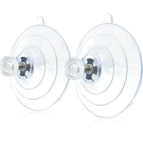 Suction Cups for Window Bird Feeders, 2.48"/63mm Clear PVC Strong Suction Pads with Screw Nut, Removable & Reusable Suction Cups for Wall, Window Hanging (2 Pcs)