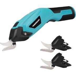 مقص كهربائي لاسلكي، مقص كهربائي قوي لقطع القماش والكرتون واللوحة الكريستالية والقماش والجلد والسجاد والورق - أدوات قص كهربائية/مقص مع شفرتين إضافيتين (أزرق) in Kuwait