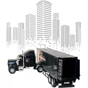 Big-Daddy Heavy Duty Tractor Trailer Cargo Transporter with Remote-Controlled Cargo Hold