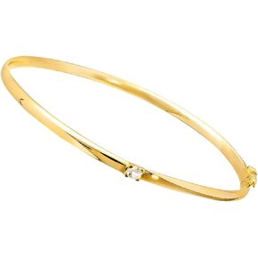 Lucchetta - Womens 7" Sapphire Gold Bangle | Stone 0.14ct | 14k Real Yellow Gold | Authentic Italian Jewelry from Italy (Copia)