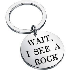 CENWA Geology Gift Geologist Jewelry Wait I See A Rock Keychain Geology Professor Gift Geology Student Gift