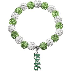 CENWA Sorority Bracelet Gift Green and White Beads Bracelet Sorority Bracelet Greek Sorority Jewelry Graduation Gift for Her