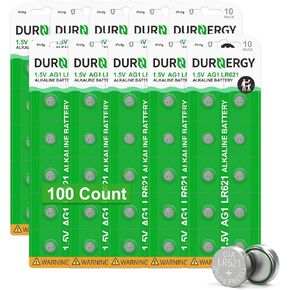 SR621SW Watch Battery 100 Pcs, AG1 Battery Watch Batteries 364 363, Alkaline Coin Button Cell Battery, LR621 Green Battery