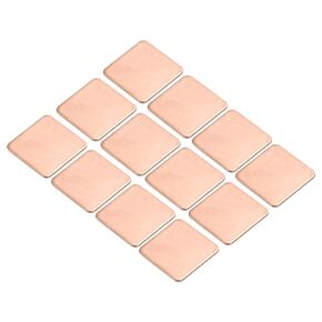 MECCANIXITY Heatsink Copper Pad Shim 15mm x 15mm x 0.8mm Thermal Conductive Heat Sink for Electronic Chip Cooling Pack of 12
