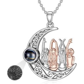 POPKIMI Gift for Sisters Sisters Birthday Gifts from Sister 925 Sterling Silver Necklace for Sister/Mom/Daughter Always My Sister Forever My Friend Crystal Necklace Sister Necklace for 2/3/4/5 Sisters