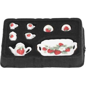 KUIDAMOS Miniature Tea Sets Porcelain, Lifelike Miniature Tea Set Mini Tea Set Dollhouse Furniture 1 12 Scale Doll House Accessories for Home Decor