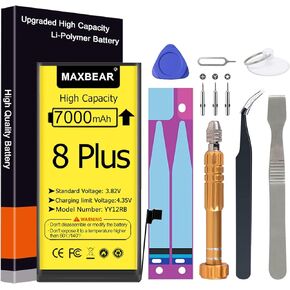 MAXBEAR [7000mAh] Battery for iPhone 8 Plus, (2024 New Version) 0 Cycle Ultra High Capacity Battery Replacement for iPhone 8 Plus 5.5" Model A1864, A1897, A1898 with Repair Tool Kit
