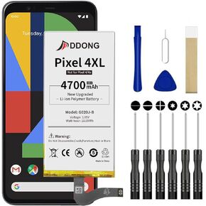 for Google Pixel 4 XL Battery Replacement, Upgraded 4700mAh Li-Polymer Battery Pixel 4XL G020J-B with Repair Tool Kits