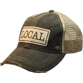 VINTAGE LIFE Distressed Baseball Caps Funny Trucker Hats with Sayings, Unisex (Local (Black))