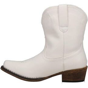 ROPER Womens Emma Snip Toe Casual Boots Ankle Low Heel 1-2" - White