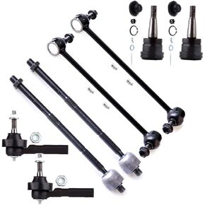 SCITOO 8pcs Suspension Kit 2 Lower Ball Joint 2 Sway Bar 2 Inner 2 Outer Tie Rod End Fit For Chrysler Town Country Voyager For Dodge Grand Caravan 2001 2002 2003 2004 2005 2006 2007 K7399 K7258