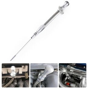 Stainless Steel Flexible Engine Oil Dipstick Replacement for Ford 260 289 302 SB Engines (Early Style) with Timing Cover Mounted Dipstick (Silver)