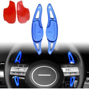for Hyundai Sonata/Sonata Hybrid/Kona/Kona EV (2024) Aluminium Steering Wheel Shift Paddle Extensions（Blue）