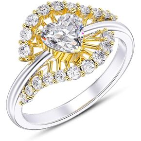 "Light Of Love Heart Ring For Women Girls Fashion S925 Sterling Silver Zircon Rings Wedding Jewelry Accessories Valentine'S Day Christmas Gift