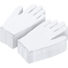 Cotton Gloves for Dry Hands, Paxcoo 20 Pairs Large White Cotton Gloves for Cosmetic Moisturizing and Inspection