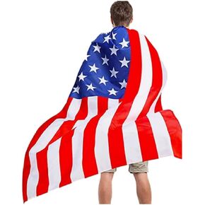 American Flag Costume Cape, USA Flag for 4th of July Independence Day Celebration Cape Red