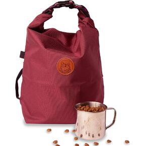 Wilderdog Doggie Bag - Water Resistant, Portable Kibble Carrier & Stainless Steel Mug - Olive