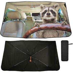 Scary Evil Red Eyes Windshield Sun Shade Umbrella Foldable Car Front Window Sunshade Blocks UV Rays Heat Keep Vehicle Cool (55" x 27.5")