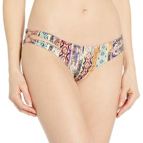 Luli Fama Women's Standard My Way Reversible Zig-zag Open Side Moderate Bikini Bottom