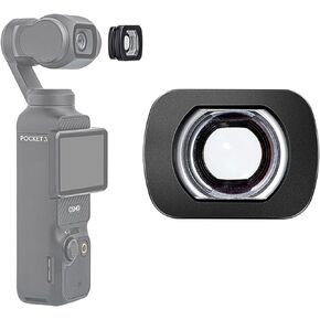 Wide-Angle Lens for DJI Pocket 3, Wide Angle Filter Magnetic Attachment Action Camera Lens Accessories
