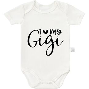 I Love My Gigi Bodysuits, Cute Infant Toddler Boy Girl Newborn Cotton Romper Short Sleeve Jumpsuit Outfits 0-24 Months