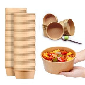 24 Oz Large Paper Bowls, 90 Pack Disposable Soup Bowls Plastic Free Party Supplies for Hot/Cold Food, Soup (24 OZ)