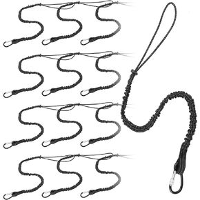 12 Pack Tool Lanyards for Hand Tools, Tool Lanyard with Single Metal Buckle and Adjustable Loop End,Black Retractable Tool Lanyard Maximum Weight Limit 9kg/ 19.4lb