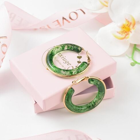 Acrylic Hoop Earrings for Women Tortoise Resin Earrings Fashion Colorful Bohemia Statement Dangle Earring Studs in Kuwait