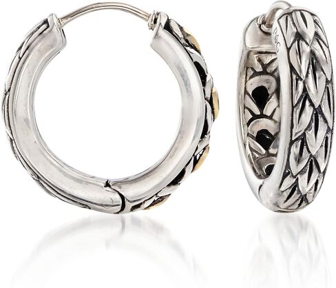 Phillip Gavriel "Dragonfly" Sterling Silver and 18kt Gold Small Hoop Earrings in Saudi Arabia