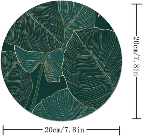 Round Mouse Pad,Tropical Leaves Mouse Mat, Washable Mousepads with Lycra Cloth, Non-Slip Rubber Base Small Mousepad, 7.9×7.9×0.12 inches (Beach) in Saudi Arabia