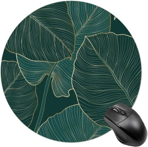 Round Mouse Pad,Tropical Leaves Mouse Mat, Washable Mousepads with Lycra Cloth, Non-Slip Rubber Base Small Mousepad, 7.9×7.9×0.12 inches (Beach) in Saudi Arabia