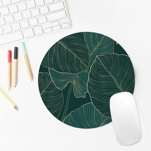 Round Mouse Pad,Tropical Leaves Mouse Mat, Washable Mousepads with Lycra Cloth, Non-Slip Rubber Base Small Mousepad, 7.9×7.9×0.12 inches (Beach) in Saudi Arabia