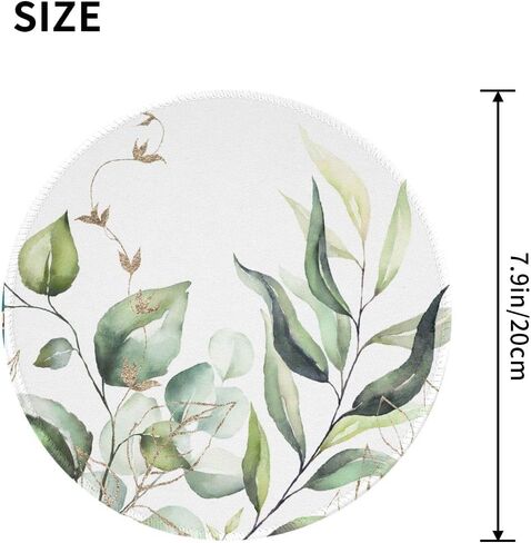 Round Mouse Pad,Tropical Leaves Mouse Mat, Washable Mousepads with Lycra Cloth, Non-Slip Rubber Base Small Mousepad, 7.9×7.9×0.12 inches (Beach) in Saudi Arabia