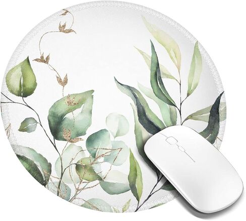 Round Mouse Pad,Tropical Leaves Mouse Mat, Washable Mousepads with Lycra Cloth, Non-Slip Rubber Base Small Mousepad, 7.9×7.9×0.12 inches (Beach) in Saudi Arabia