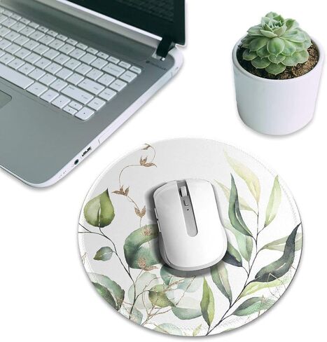 Round Mouse Pad,Tropical Leaves Mouse Mat, Washable Mousepads with Lycra Cloth, Non-Slip Rubber Base Small Mousepad, 7.9×7.9×0.12 inches (Beach) in Saudi Arabia