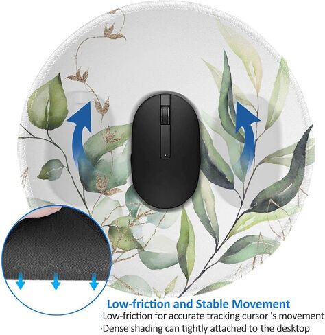 Round Mouse Pad,Tropical Leaves Mouse Mat, Washable Mousepads with Lycra Cloth, Non-Slip Rubber Base Small Mousepad, 7.9×7.9×0.12 inches (Beach) in Saudi Arabia