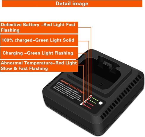 Fast Charger Replacement for 40v Black and Decker Battery Charger 36V/40V Max Compatible with Black & Decker 40v Lithium Battery Charger LBXR36 LBXR2036 LBX36 LBX1540 LBX2040 LBX2540 LST540 LCS1240 in Saudi Arabia