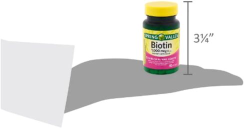 كبسولات هلامية من البيوتين من سبرينج فالي، 1000 ميكروجرام، 150 قطعة + ملصق STS. in Kuwait