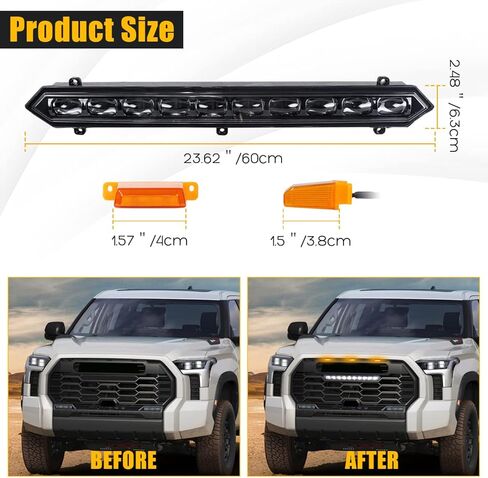 مجموعة مصابيح LED و3 قطع من مصابيح الشبكة الأمامية متوافقة مع Toyota Tundra/TRD Pro 2022 2023 مع مجموعة أسلاك ومسامير Toyota Tundra Grilles Kit in Kuwait
