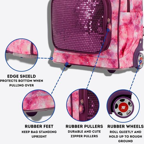 J World New York Kids' Sparkle Rolling Backpack in Saudi Arabia
