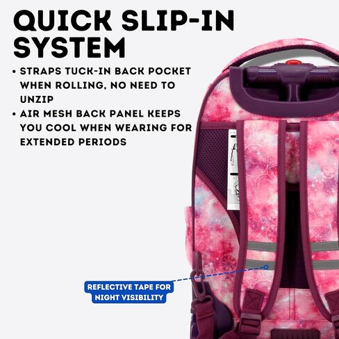 J World New York Kids' Sparkle Rolling Backpack in Saudi Arabia