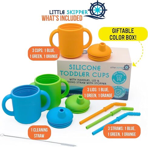 Silicone Cup With Straw Baby Sippy Cups 6-12 Months | Tough Chewable Teething Training Straw Cups for Babies, Soft Infant Cup for Small Hands. Baby Cup Sippy Cups for Baby 6+ Months in Saudi Arabia