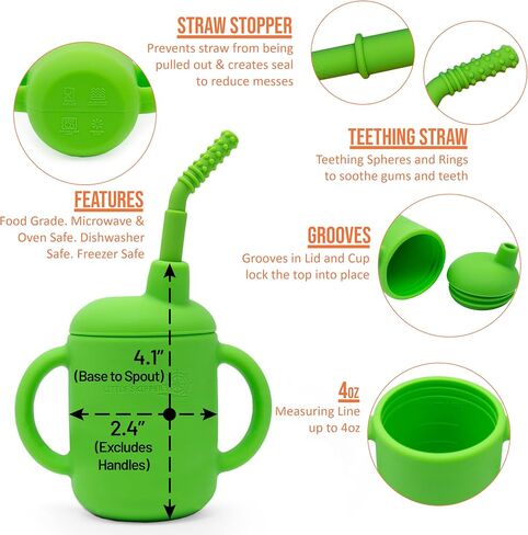 Silicone Cup With Straw Baby Sippy Cups 6-12 Months | Tough Chewable Teething Training Straw Cups for Babies, Soft Infant Cup for Small Hands. Baby Cup Sippy Cups for Baby 6+ Months in Saudi Arabia