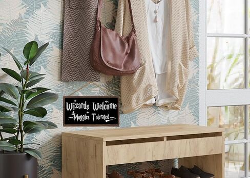 Wizards Welcome Muggles Tolerated Sign Room Decor,Home Decor,Wizardry Theme Door Wall Hanging Wood Plaques Magic Christmas Gifts 6"x12" (US-G140) in Saudi Arabia