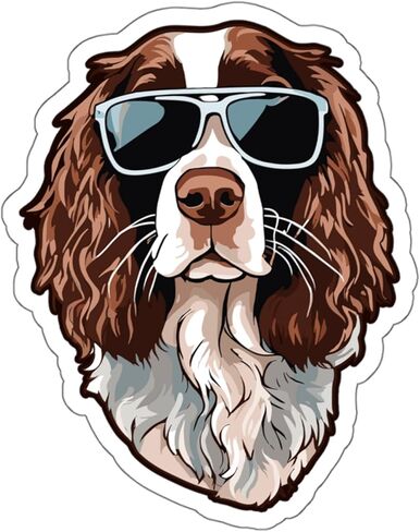 ملصق Springer Spaniel ملصق نافذة مقاوم للطقس من الفينيل، زجاجة صغيرة مقاومة للماء، كوب جواز السفر، سجل القصاصات، الكمبيوتر المحمول، لوح التزلج، الكمبيوتر المحمول، مقاس 4 بوصات هدية in Saudi Arabia
