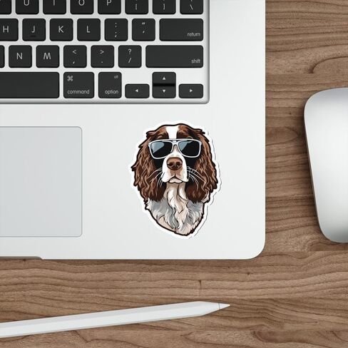 ملصق Springer Spaniel ملصق نافذة مقاوم للطقس من الفينيل، زجاجة صغيرة مقاومة للماء، كوب جواز السفر، سجل القصاصات، الكمبيوتر المحمول، لوح التزلج، الكمبيوتر المحمول، مقاس 4 بوصات هدية in Saudi Arabia
