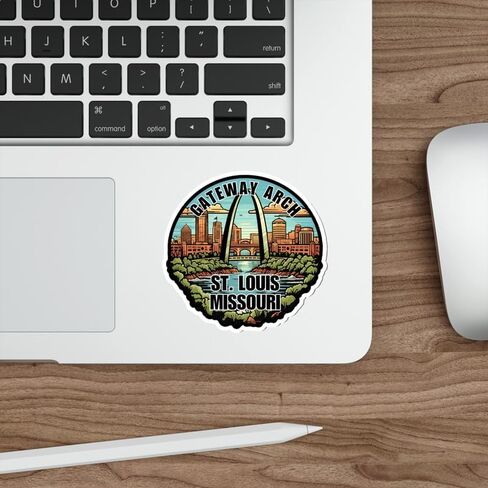Gateway Arch St. Louis Missouri Sticker Decal Vinyl Small Waterproof for Water Bottle Mug Passport Book Scrapbook Notebook Laptop Tumbler Skateboard Computer Phone Size 4" in Saudi Arabia