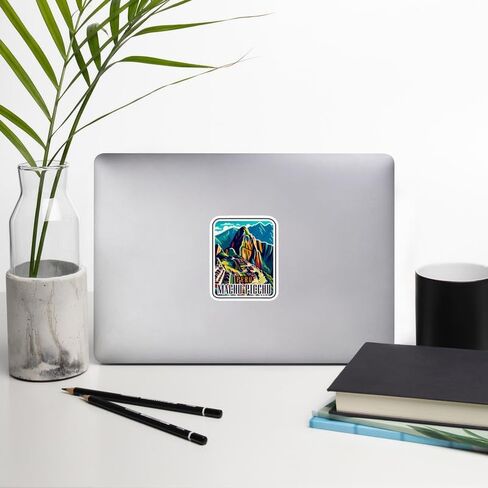 Machu Picchu Peru Sticker Weatherproof Vintage Decal Vinyl Small Waterproof for Water Bottle Mug Passport Scrapbook Notebook Laptop Tumbler Skateboard Computer Phone 4" in Saudi Arabia